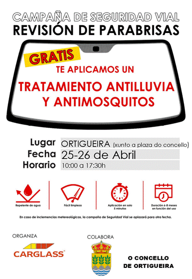 Tratamiento antilluvia y antimosquitos GRATIS para el parabrisas